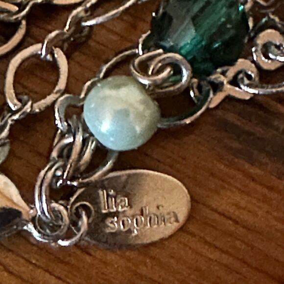 Lia Sophia Blue Bead With Silver Tone Chain - Picture 2 of 6